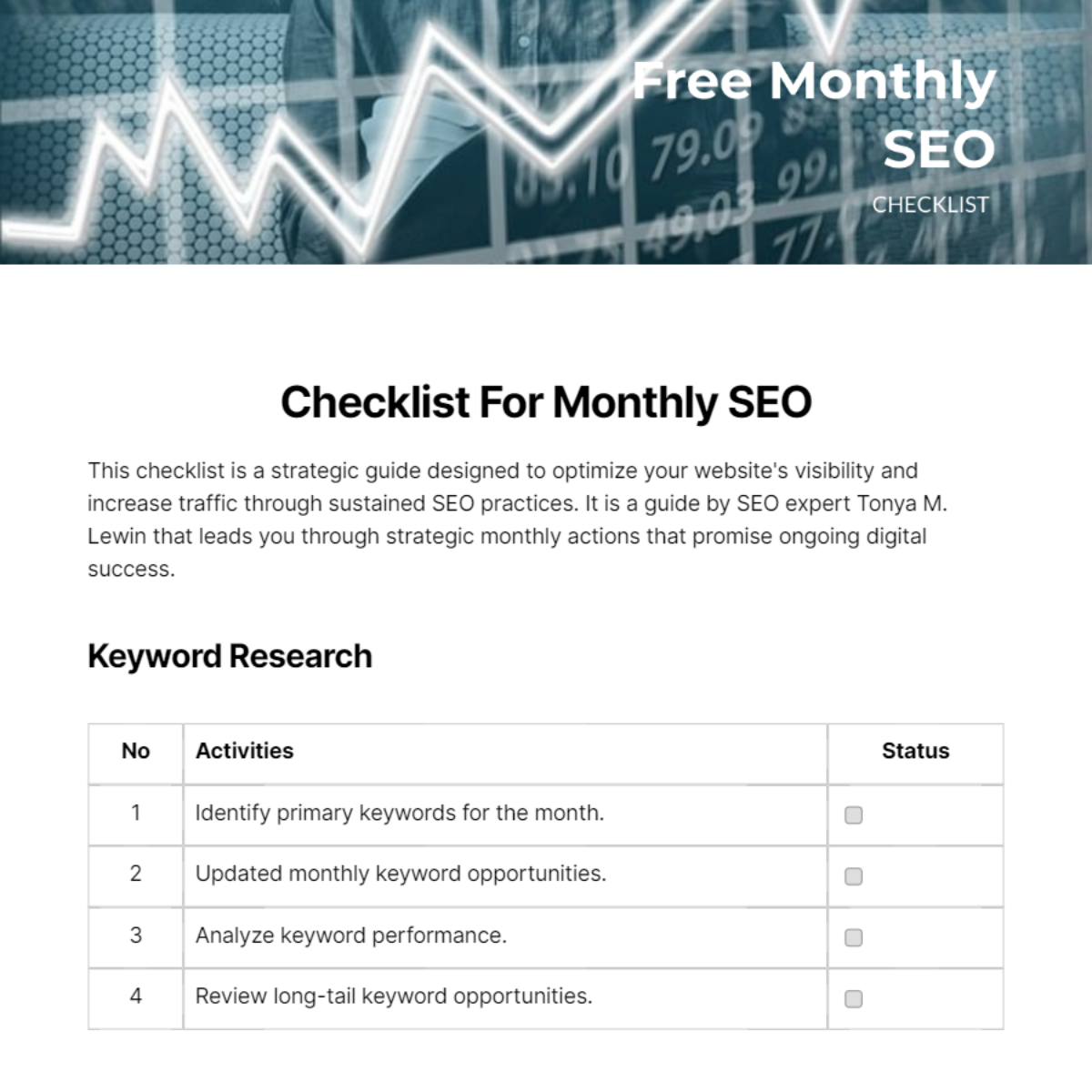 Monthly Seo Checklist Template Edit Online Download Example