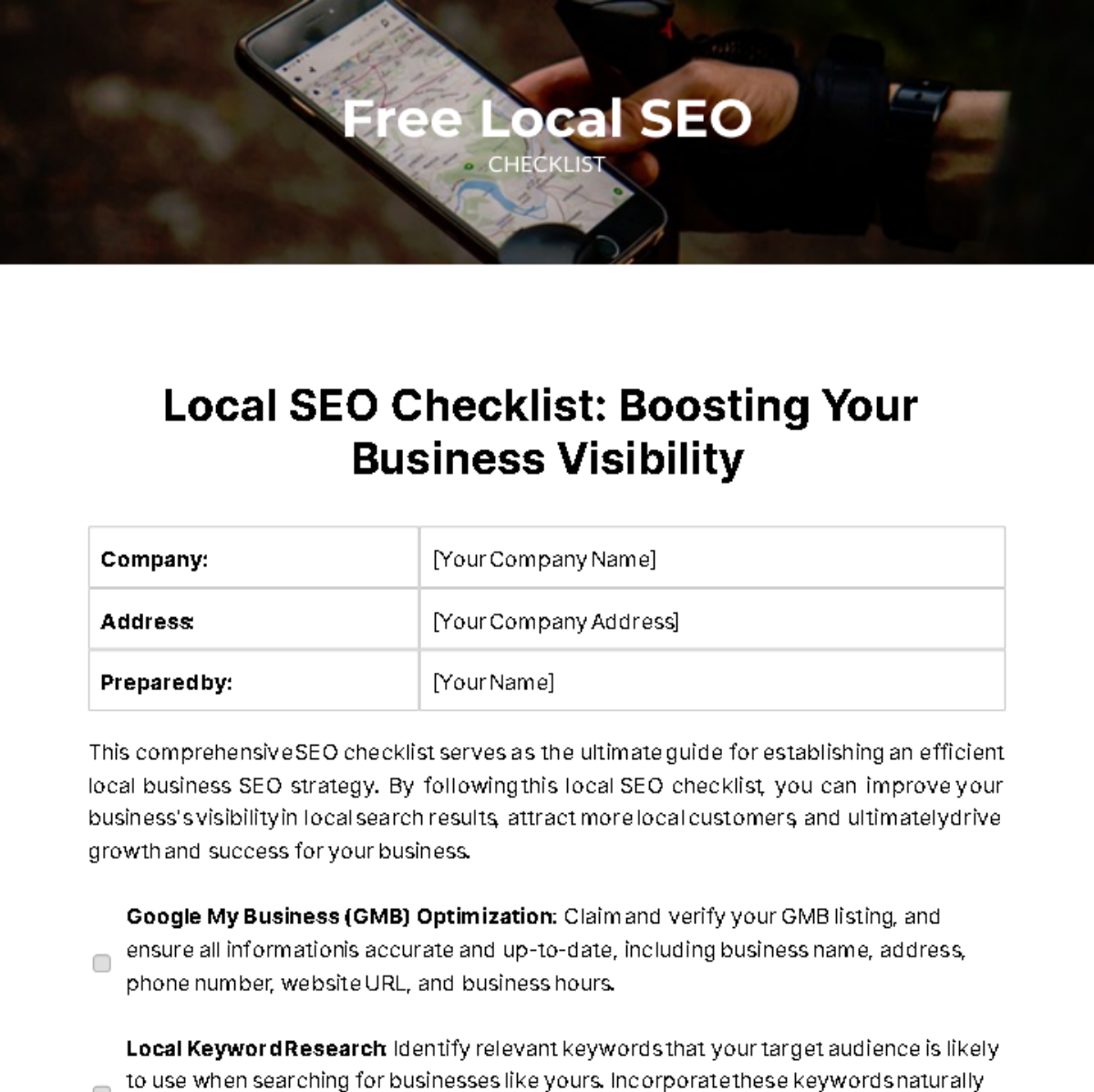 FREE SEO Checklist Templates Examples Edit Online Download