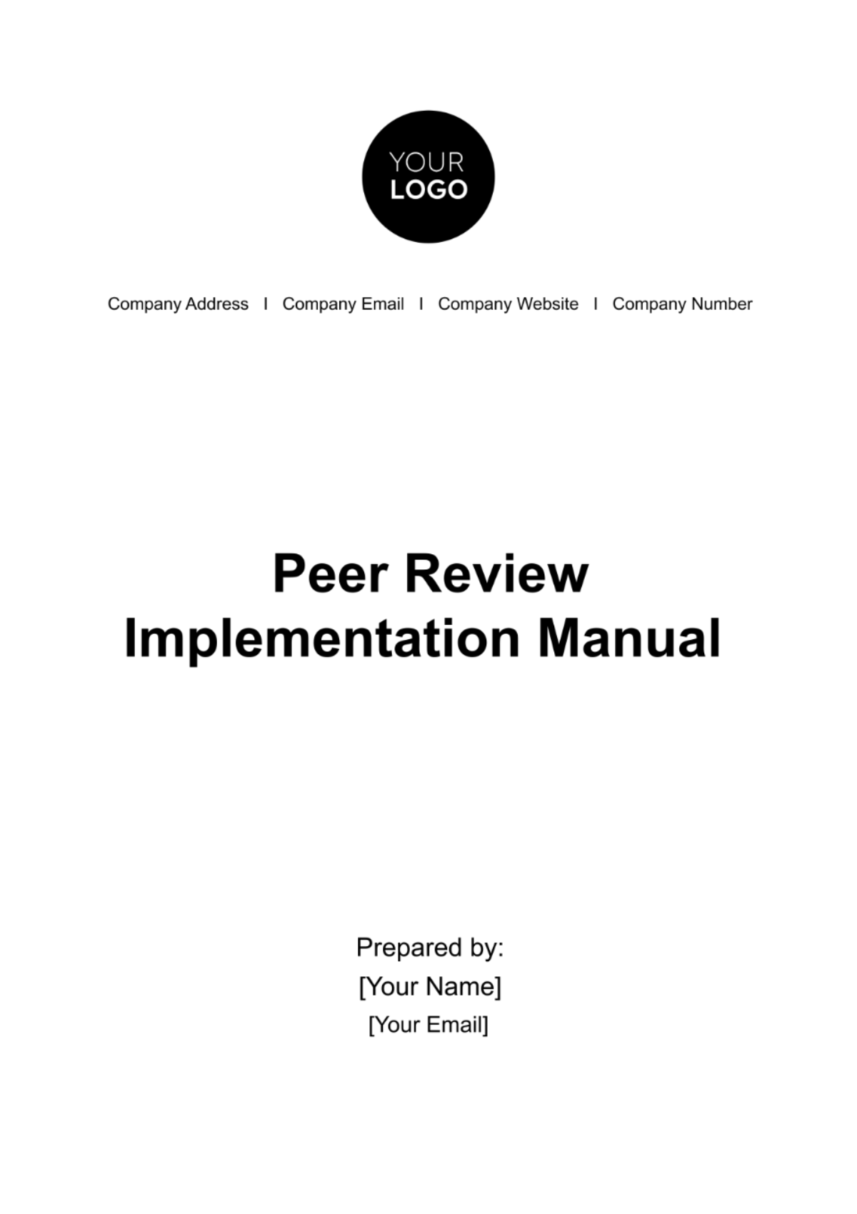 Free Peer Review Implementation Manual HR Template
