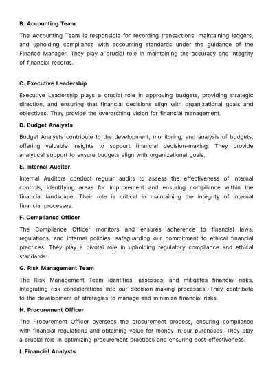 Free Financial Accountability Framework Template to Edit Online