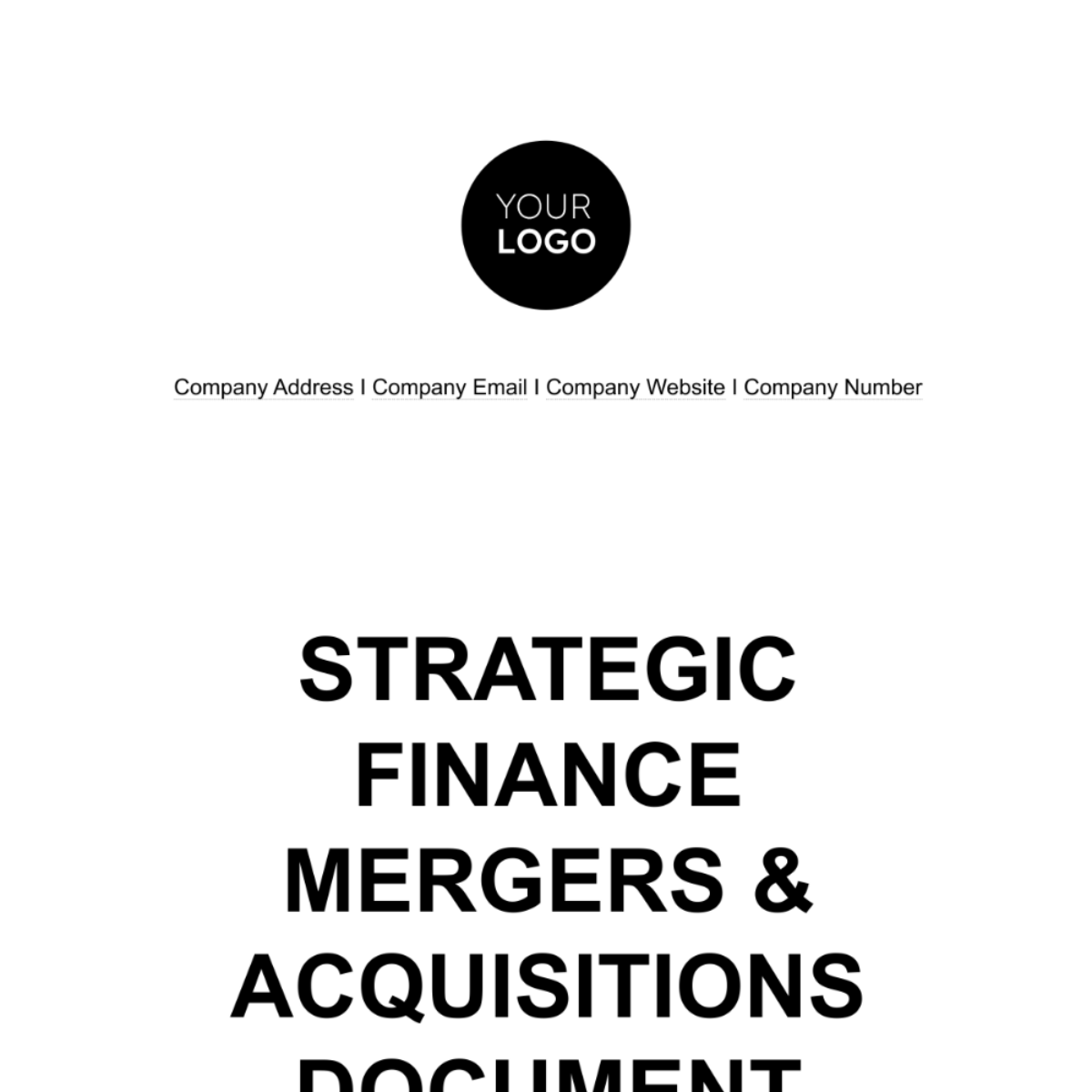 Strategic Finance Mergers & Acquisitions Document Template