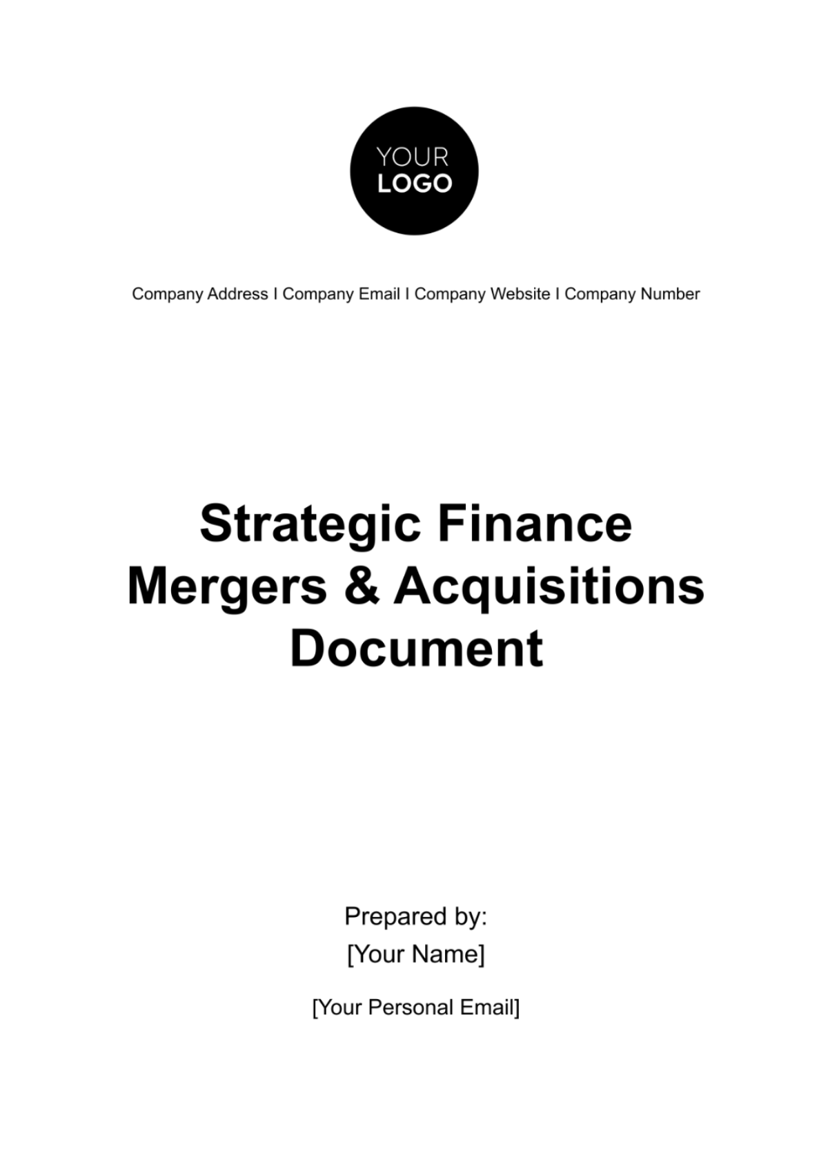 Strategic Finance Mergers & Acquisitions Document Template