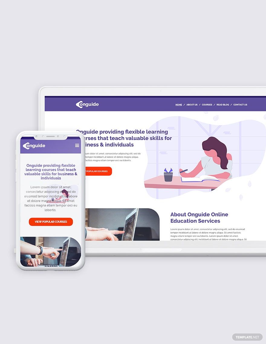 Online Courses Bootstrap Landing Page Template