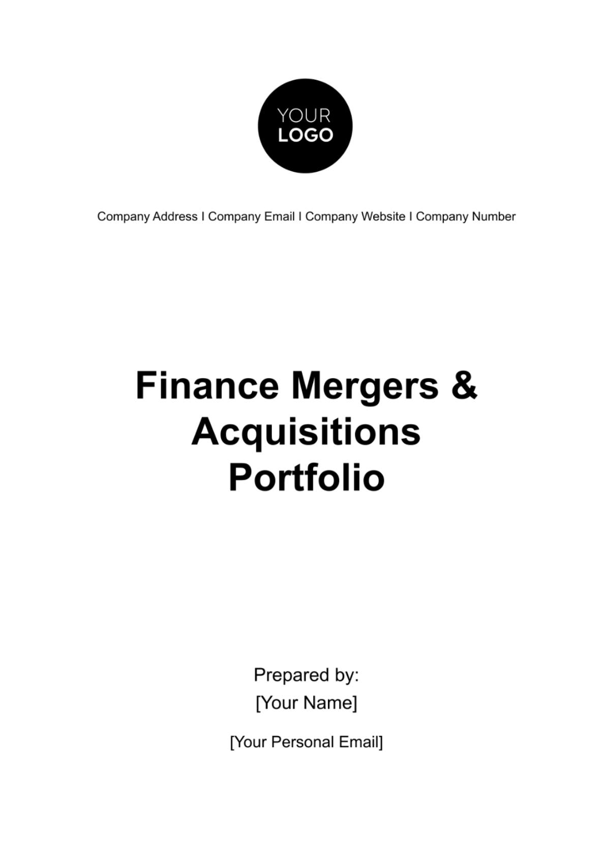 Finance Mergers & Acquisitions Portfolio Template