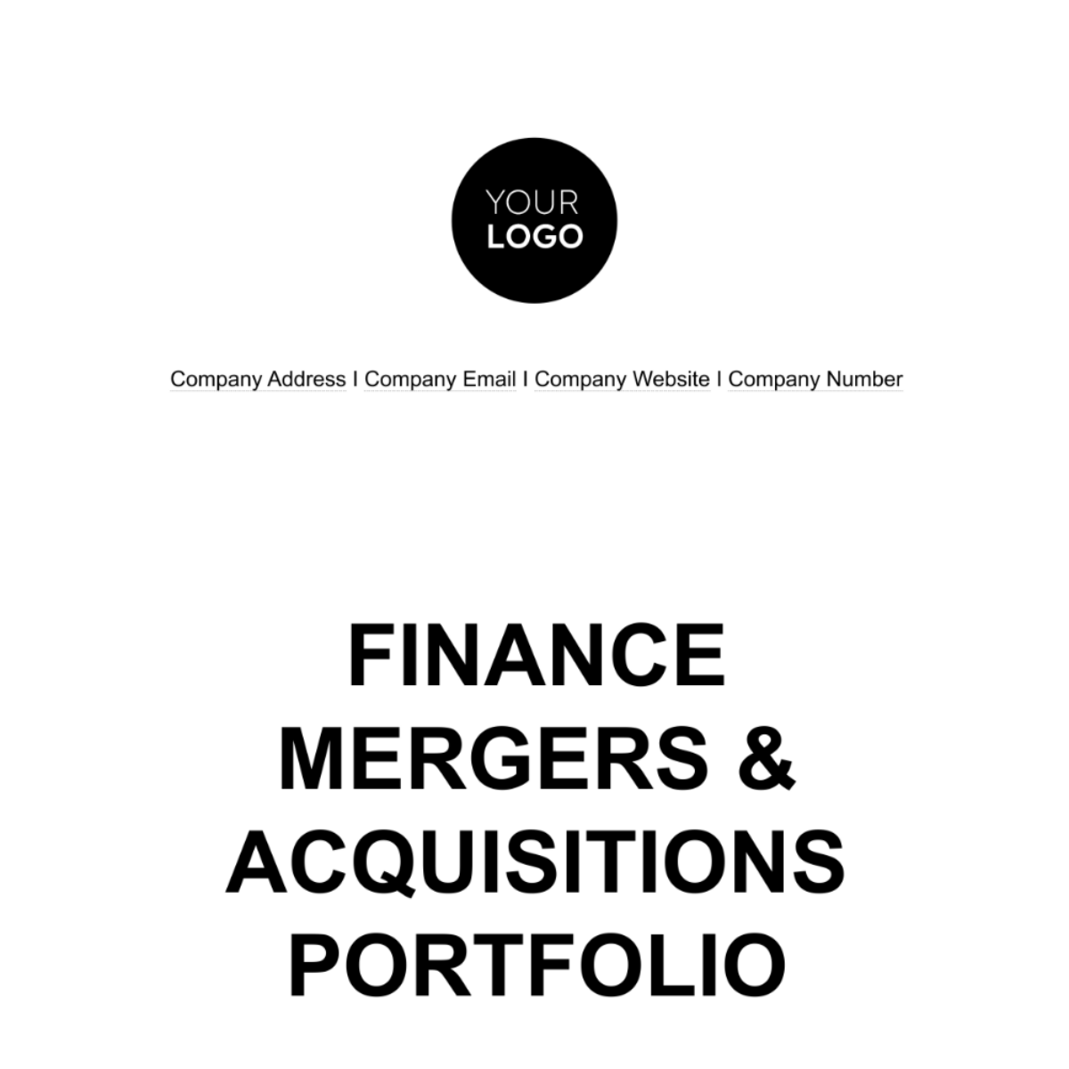 Finance Mergers & Acquisitions Portfolio Template
