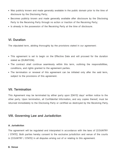 Free Accounting Confidentiality NDA Template to Edit Online
