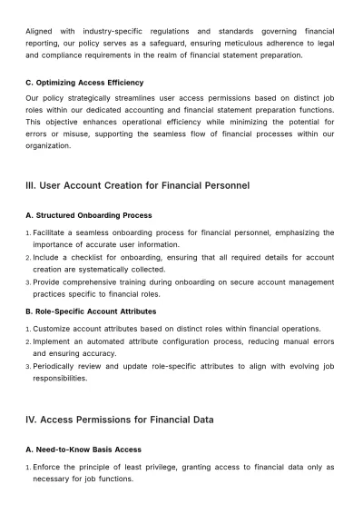 Free Account Management Policy Template to Edit Online