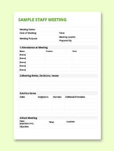 Sample Minutes of Meeting Template in Microsoft Word | Template.net