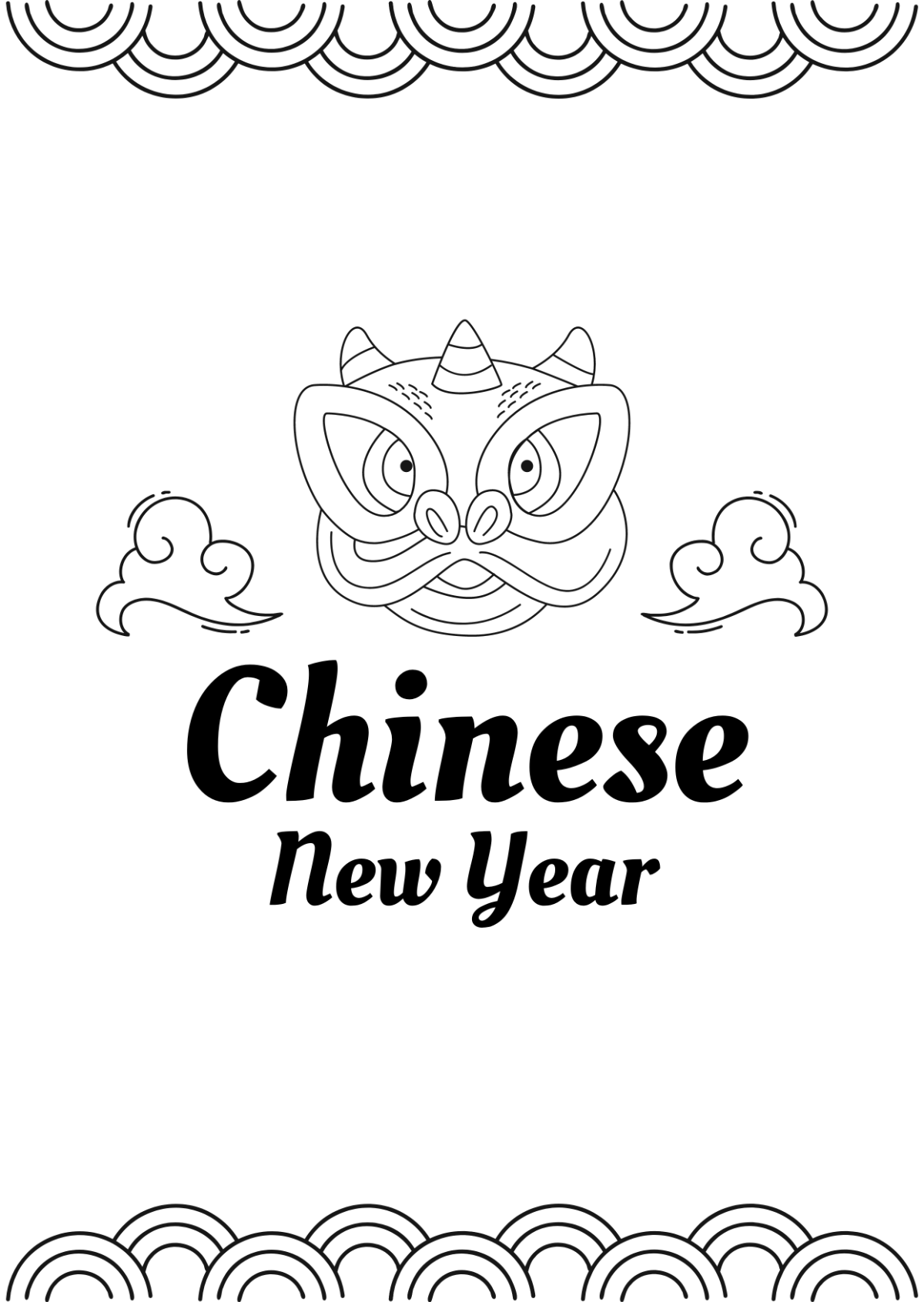 Simple Chinese New Year Drawing Template
