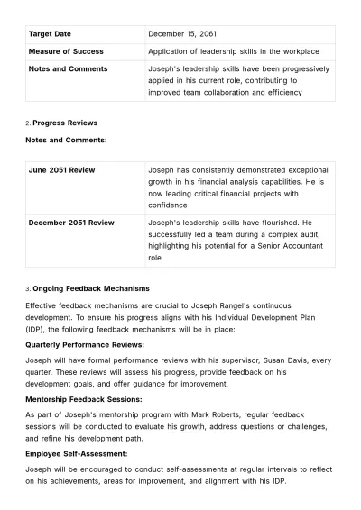 Free Individual Development Plan (IDP) Guide HR Template to Edit Online