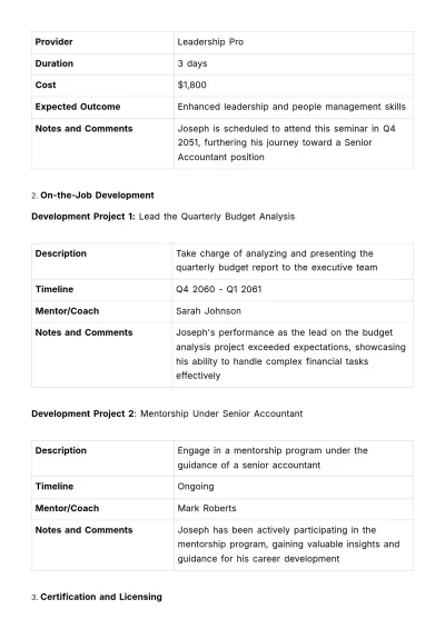 Free Individual Development Plan (IDP) Guide HR Template to Edit Online