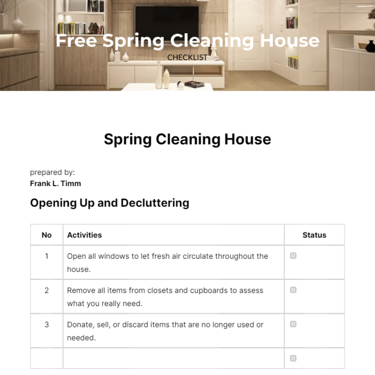 FREE Spring Cleaning Checklist Templates & Examples Edit Online