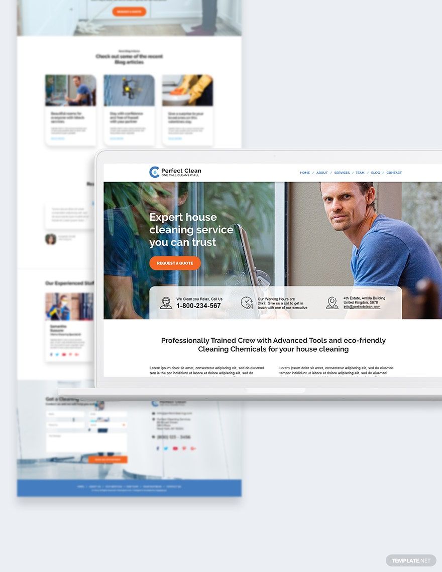 Cleaning Service Bootstrap Landing Page Template