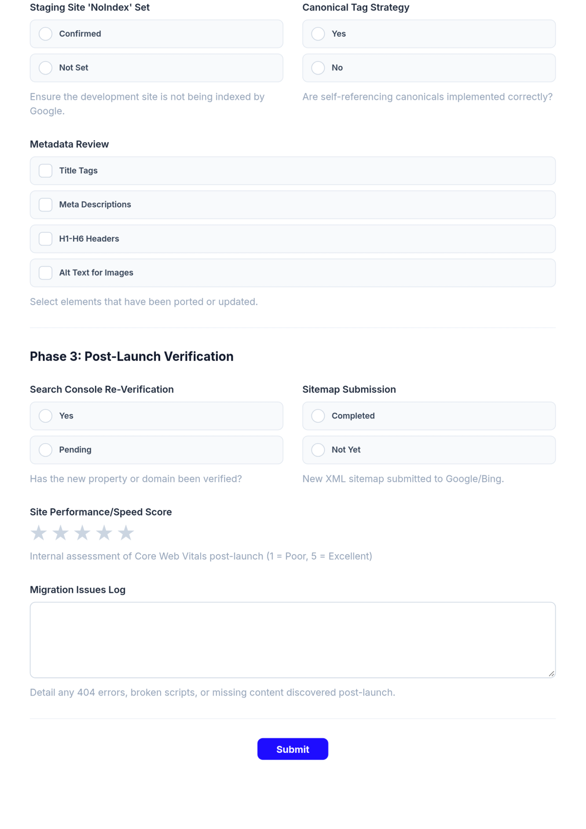 Free SEO Migration Checklist Template & AI Maker Free SEO Migration Checklist Template & AI Maker