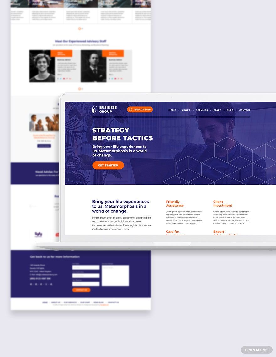 Business Adviser Bootstrap Landing Page Template