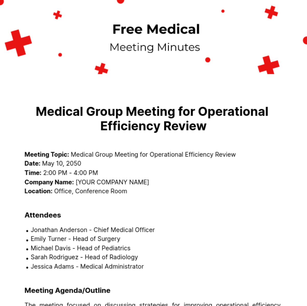 Medical Meeting Minutes  Template