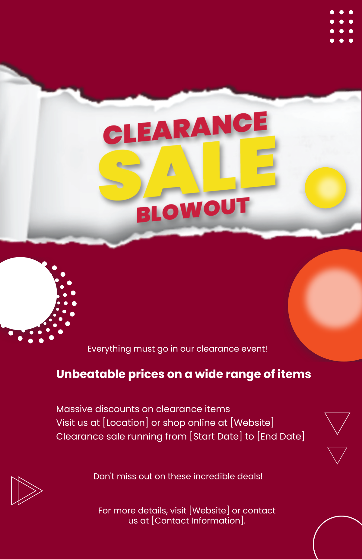 Clearance Sale Poster Template