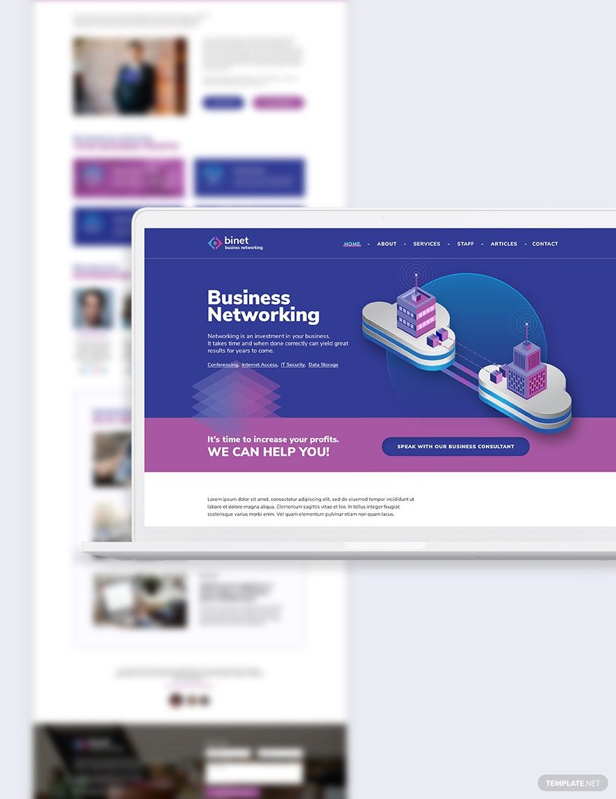 Business Networking Bootstrap Landing Page Template