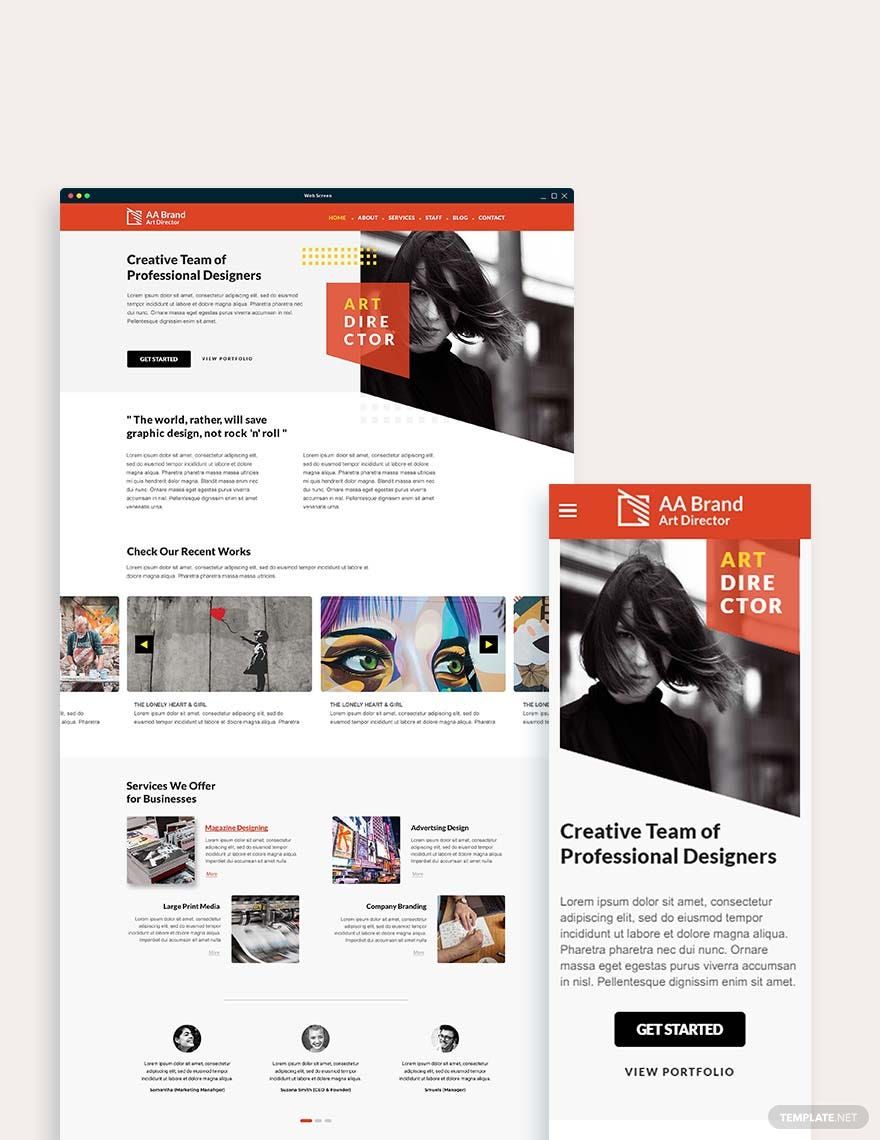 Art Director Bootstrap Landing Page Template