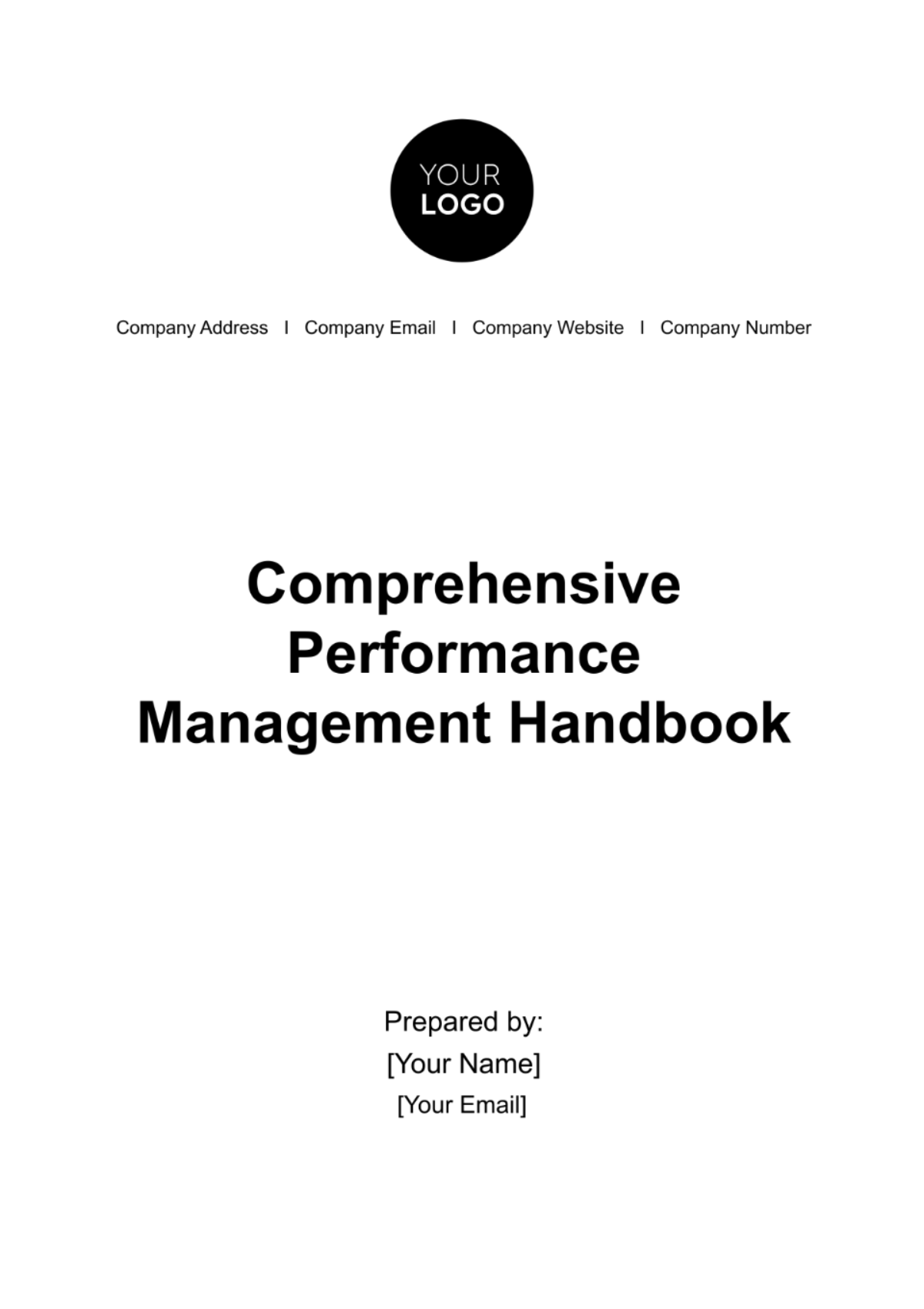 Comprehensive Performance Management Handbook HR Template