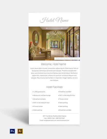 Luxury Hotel Rack Card Template