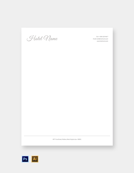 Free Luxury Hotel Letterhead Template Illustrator Psd