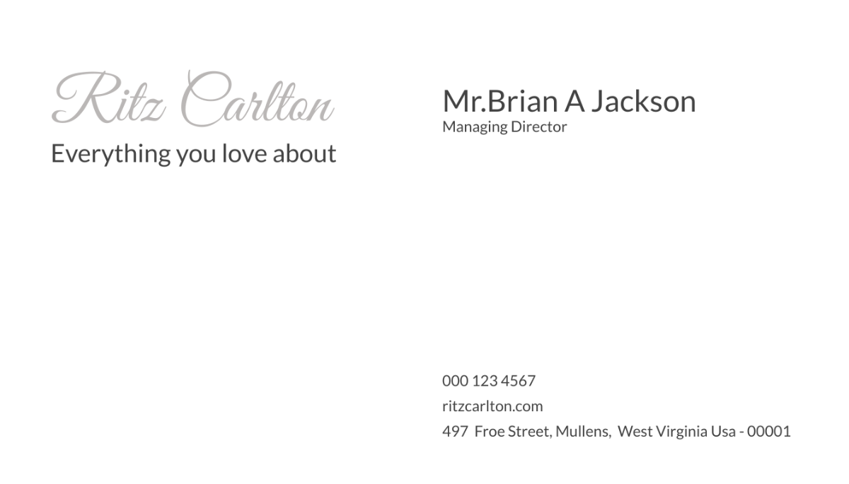 Luxury Hotel Business Card Template