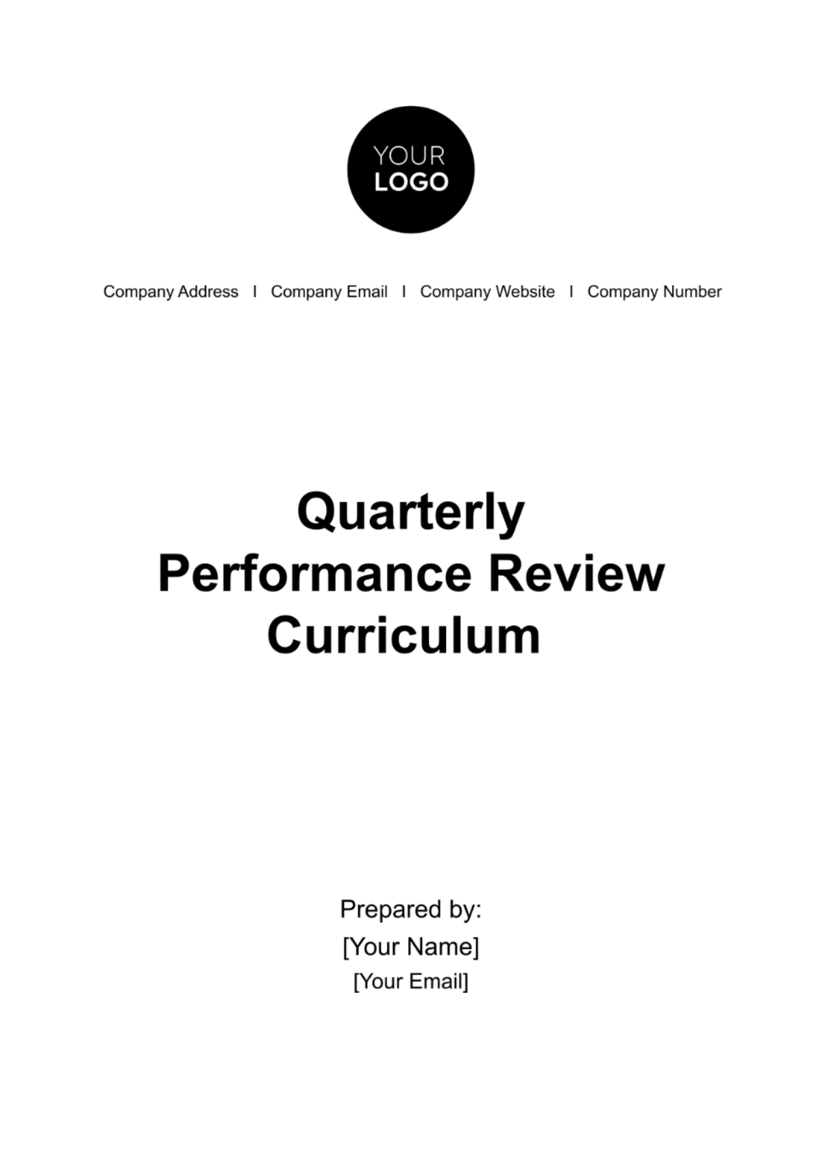 Free Quarterly Performance Review Curriculum HR Template