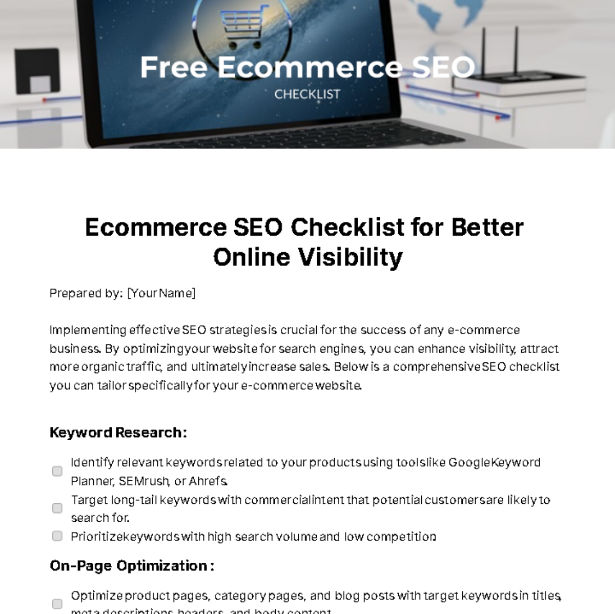 FREE SEO Checklist Templates Examples Edit Online Download