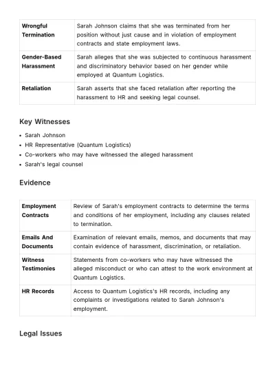 Free Employee Litigation Evaluation HR Template to Edit Online