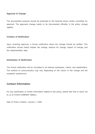 Free Financial Policy Change Notification Template to Edit Online