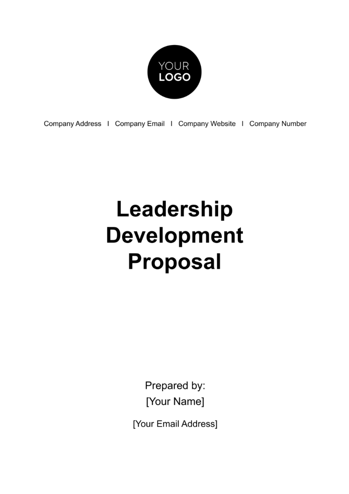 Free Leadership Development Proposal HR Template
