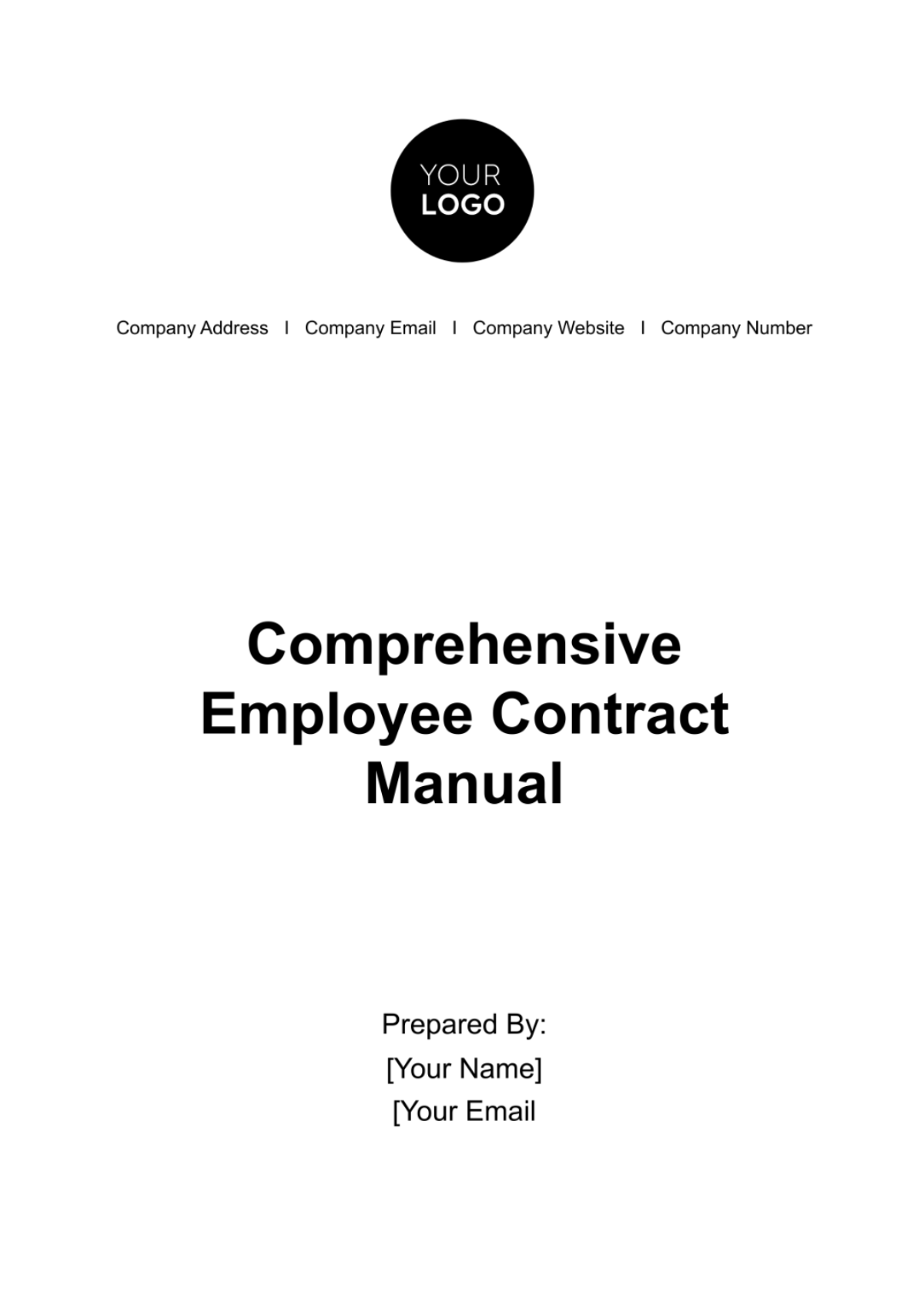 Comprehensive Employee Contract Manual HR Template