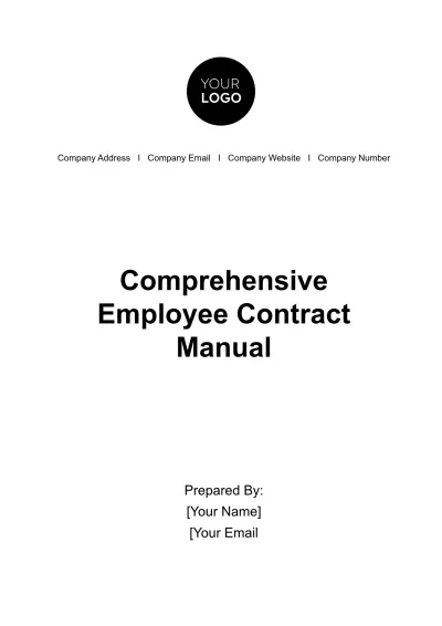 Free Comprehensive Employee Contract Manual HR Template to Edit Online