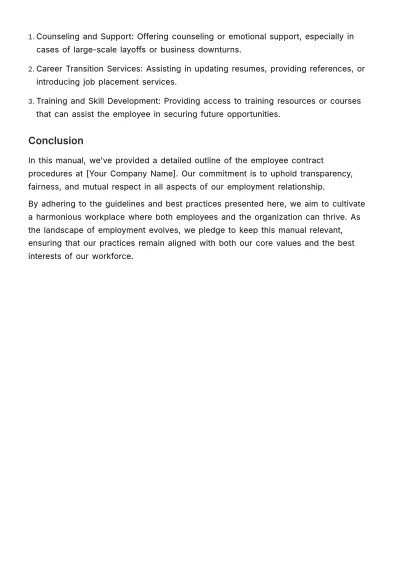 Free Comprehensive Employee Contract Manual HR Template to Edit Online