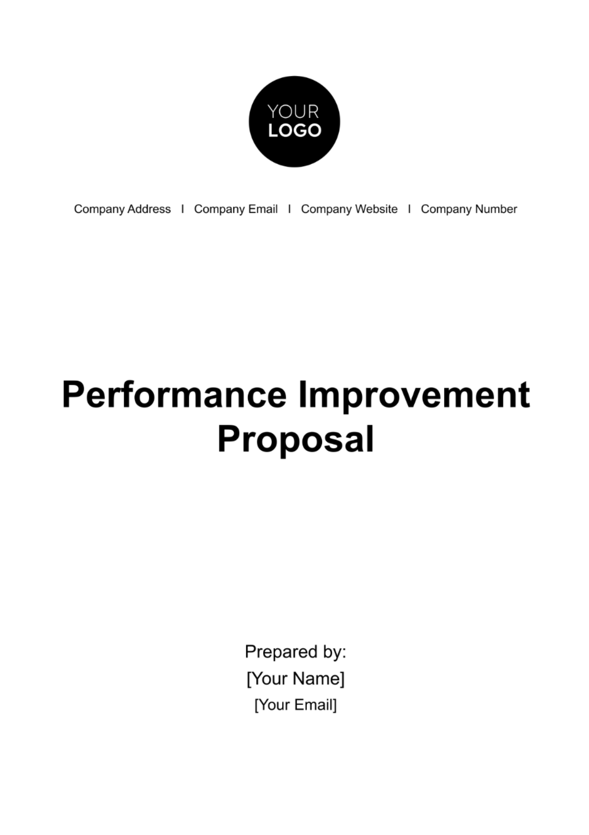 Performance Improvement Proposal HR Template