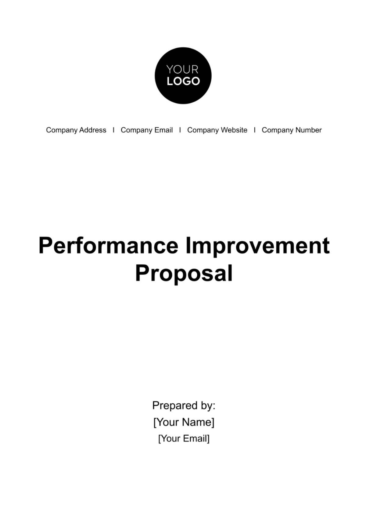 Free Performance Improvement Proposal HR Template