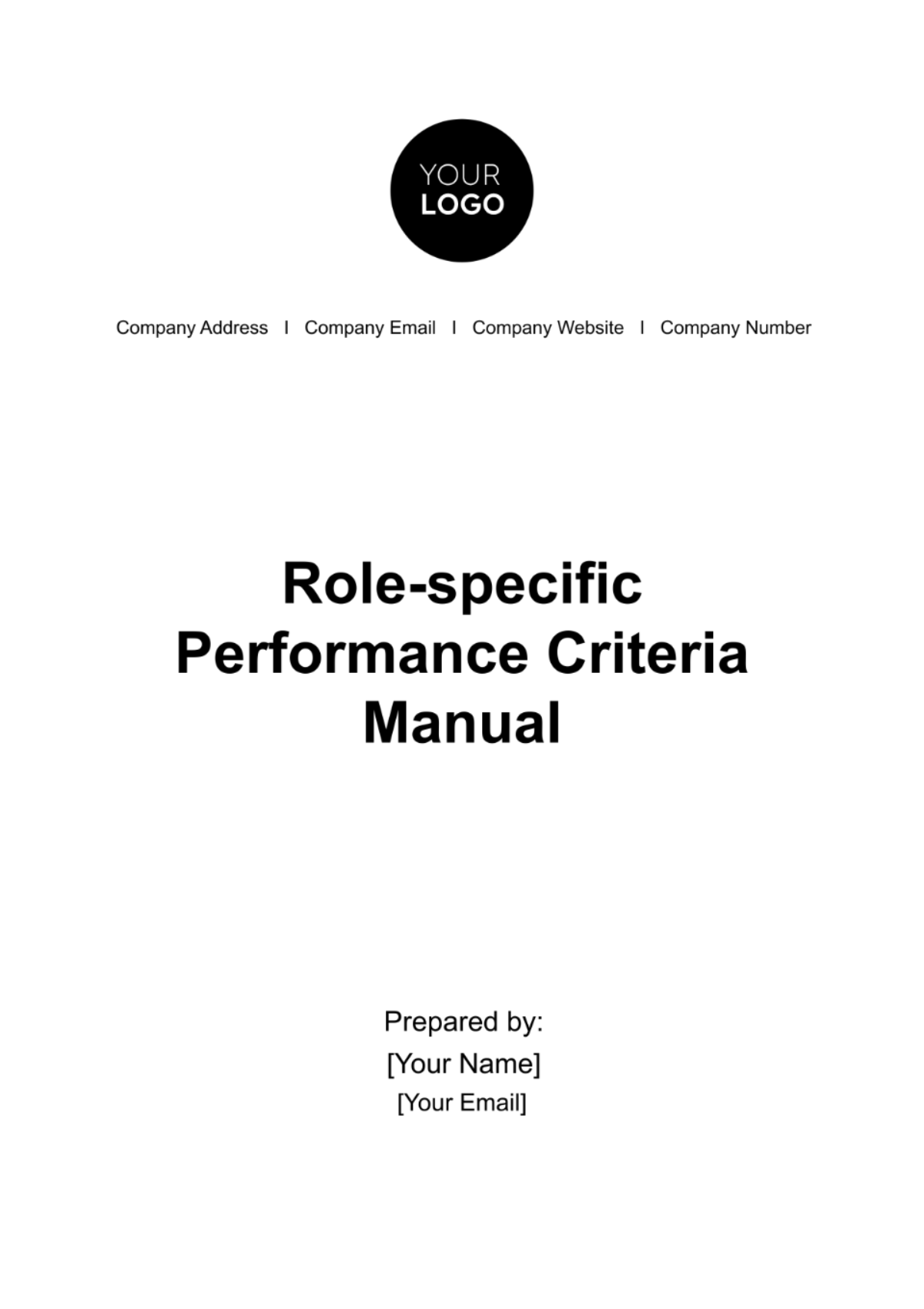 Role-specific Performance Criteria Manual HR Template