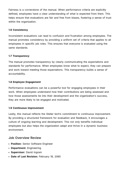 Free Role-specific Performance Criteria Manual HR Template to Edit Online