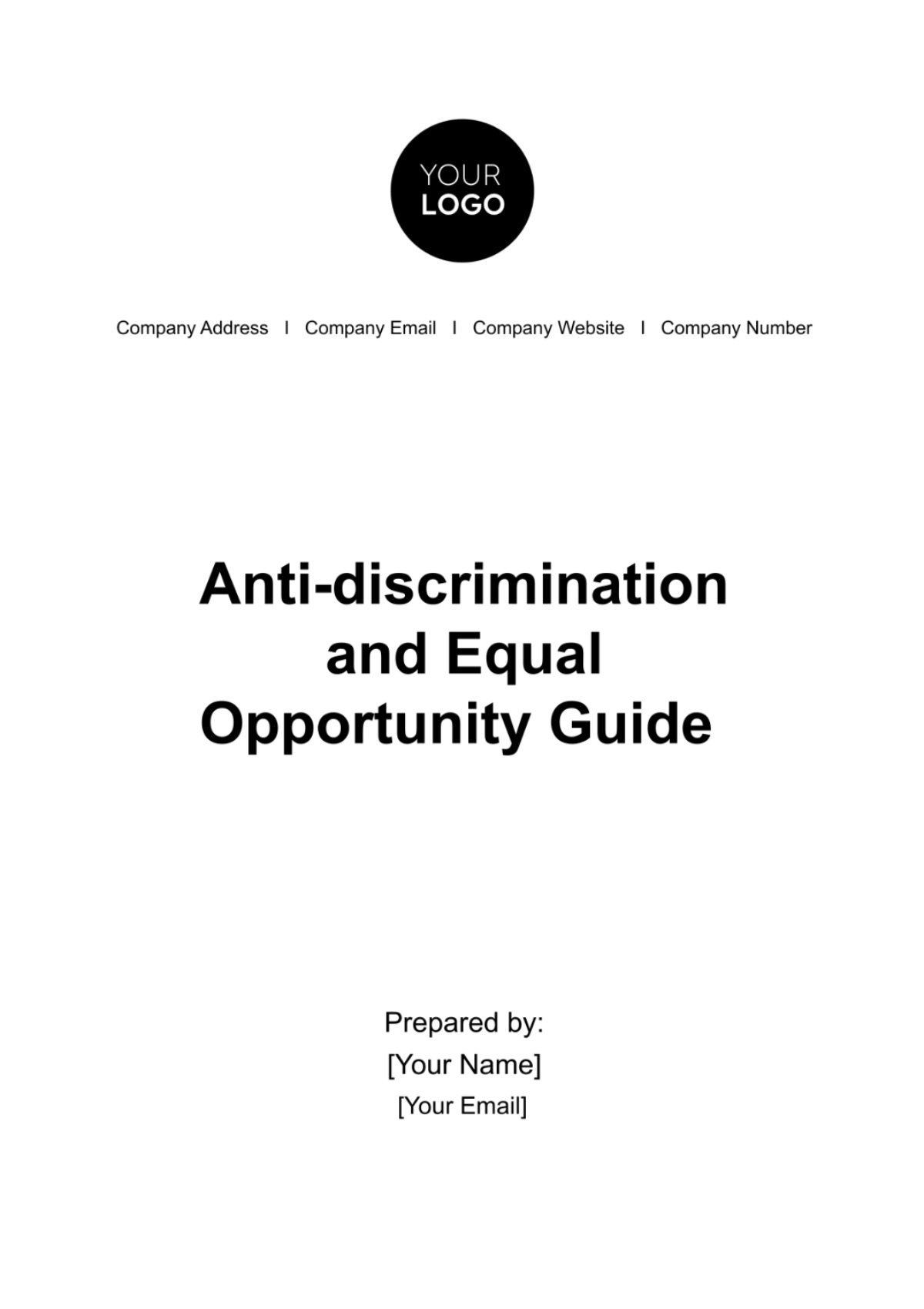 Anti-discrimination and Equal Opportunity Guide HR Template - Edit Online & Download