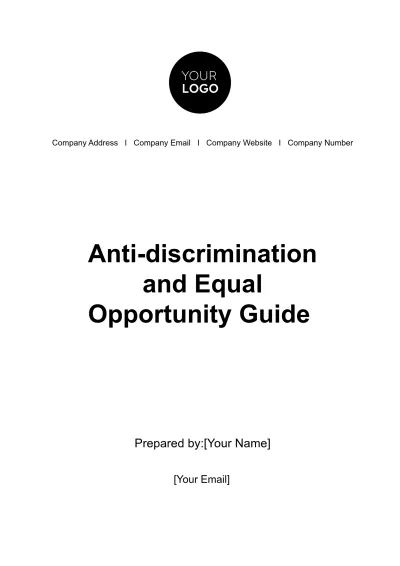 Free Anti-discrimination and Equal Opportunity Guide HR Template to Edit Online