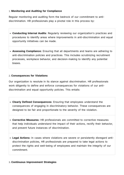 Free Anti-discrimination and Equal Opportunity Guide HR Template to Edit Online