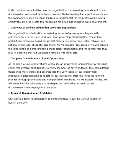 Free Anti-discrimination and Equal Opportunity Guide HR Template to Edit Online