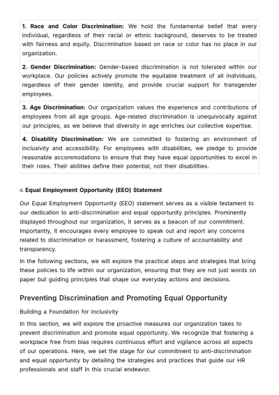 Free Anti-discrimination and Equal Opportunity Guide HR Template to Edit Online
