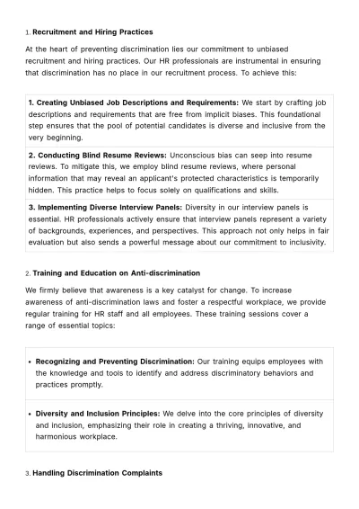 Free Anti-discrimination and Equal Opportunity Guide HR Template to Edit Online