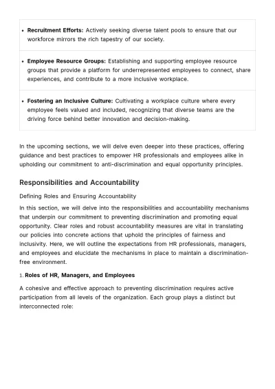 Free Anti-discrimination and Equal Opportunity Guide HR Template to Edit Online