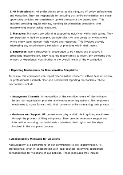 Free Anti-discrimination and Equal Opportunity Guide HR Template to Edit Online