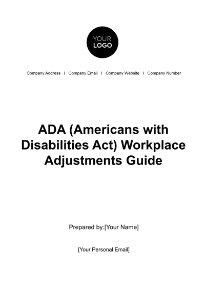 Free ADA (Americans with Disabilities Act) Workplace Adjustments Guide HR Template to Edit Online