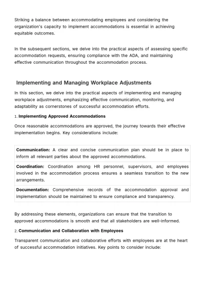 Free ADA (Americans with Disabilities Act) Workplace Adjustments Guide HR Template to Edit Online