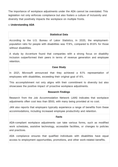 Free ADA (Americans with Disabilities Act) Workplace Adjustments Guide HR Template to Edit Online